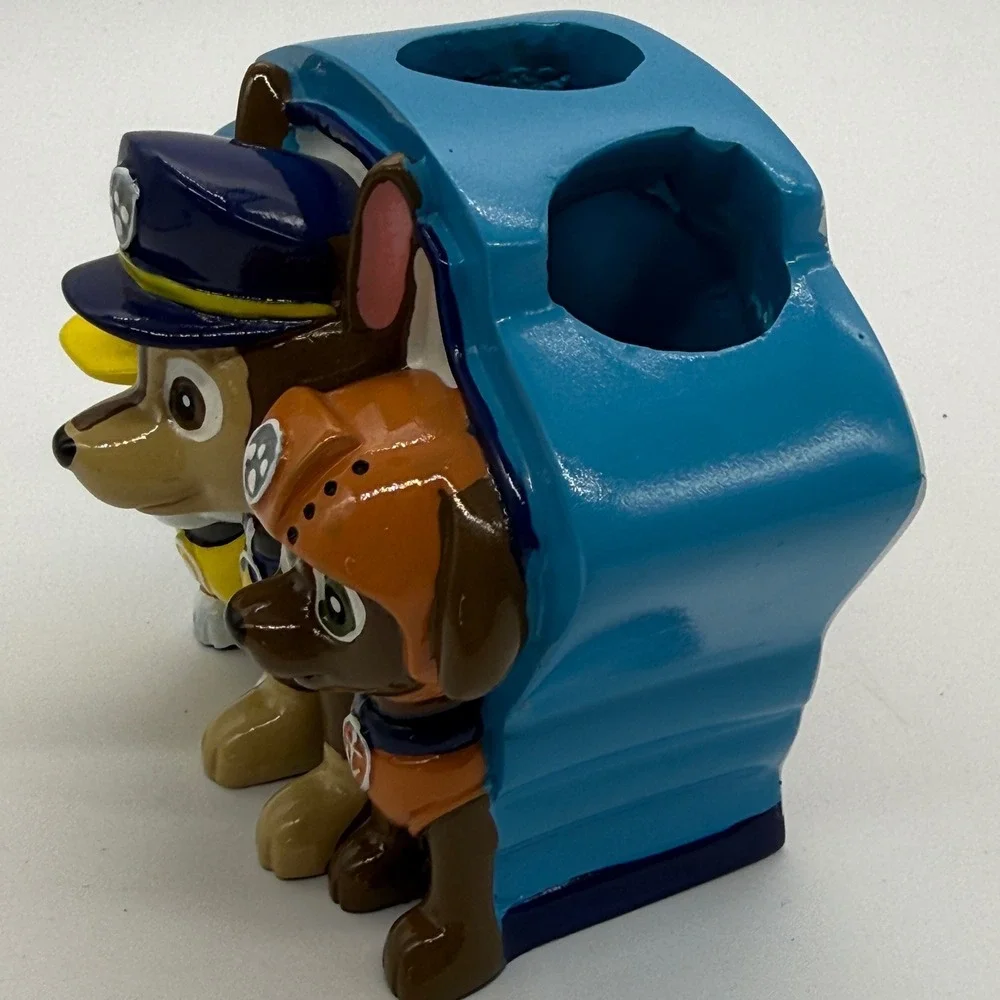 Paw Patrol Toothbrush Holder Kids‎ OS Blue Chase Rubble Zuma Bathroom Decor